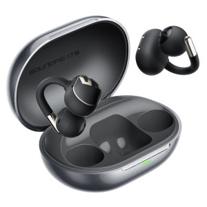 [1 Year Local Warranty] SoundPEATS Clip 1 Open-Ear Headphones Clip On Earbuds Bluetooth 5.4 Dolby Audio Hi-Res LDAC 40 Hours Playtime Long Battery IPX5 Water Resistant Smart Control with EQ Mode Comfort Powerful Sound for Work Sports