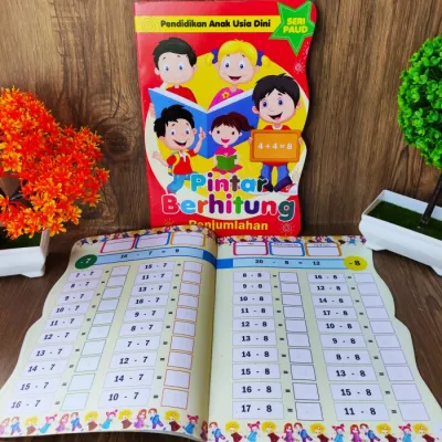 buku pendidikan anakberhitung pengurangan penjumlahan 2pcs buku