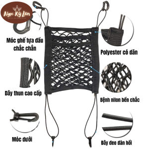 Túi lưới gắn ghế ô tô cao cấp - 3 ngăn co dãn chắc chắn tiện dụng
