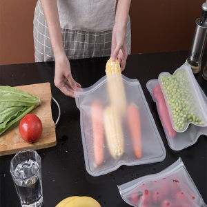 Food Storage Bag Fresh Wrap Bag Vegetable Storage Bag Food Storage Container Leakproof Containers Reusable Stand Up Zip Shut Bag