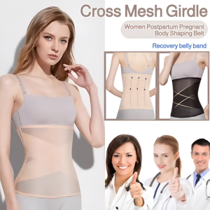 Cross Mesh Girdle Recovery Belly Band Women Postpartum Pregnant Women Body Shaping Belt Slim Waist Abdomen