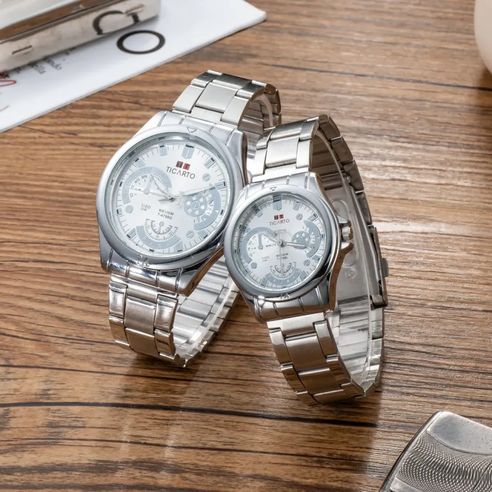 original Ticarto stainless steel couple watch waterproof pointer