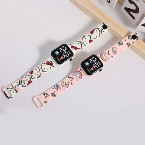 New [Earth] Cartoon Printed Button Led Watch Fashion Personality Square Children Student Electronic Watch