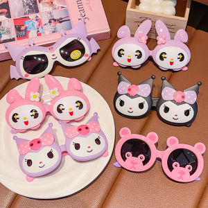 Cute Cartoon Sanrio Kuromi Hello Kitty My Melody Bowknot Sunglasses Girls Kids Children Sunshade Glasses for Outdoor Sports