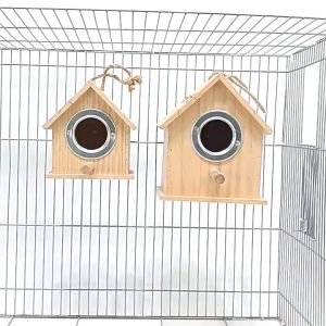 Bird Nest Box Wooden Nesting Breeding Home Budgie Breeding Mating Box for Lovebird Budgie Bird