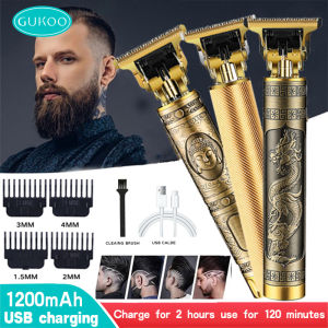 GUKOO Men USB Rechargeable Hair Clipper Electric Hair Clipper Razor 0mm Cordless Shaver Male Barber Hair Cutting Machine