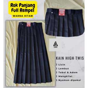 Rok Panjang Rempel Hitam Seragam Sekolah SMP SMA Perempuan