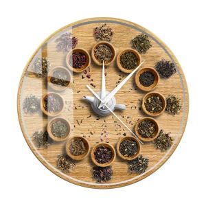 Sacesr Herbal Tea Types Modern Design Wall Clock For Kitchen Dinning Room Tea Brewing Health Benefits Tea Pots In Circle Wall Watch 5B9Z4
