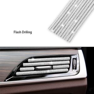 ZOATAAL Car Diamond-encrusted Universal Car Accessories Decoration Cars Interior PVC Rhinestone Clip Strip Car Air Vent Trim Strip Air Outlet Trim Strip Air Outlet Decorative Strip