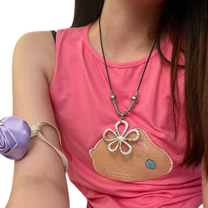 Sophisticated Flower Necklace Featuring Cord Stylish Vintage Statement Trendy Necklace for Various Occasion