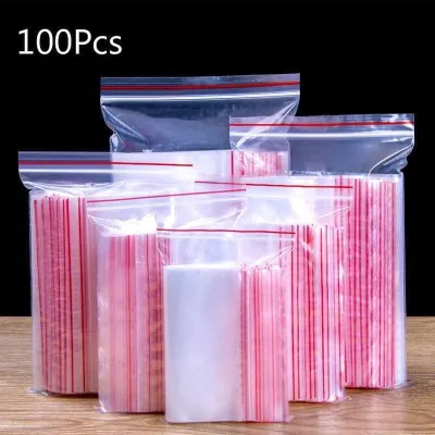 Plastic Zipper Bag 100pcs plastic Zip Lock Bag Transparent Plastic Bag Packaging Bag Packing
