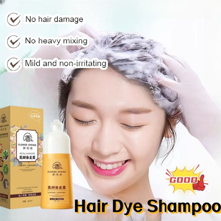 Professional Black Hair Coloring Shampoo Natural Bubble Plant Hair Dye ...