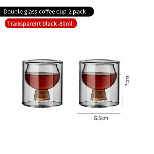 Bincoo cốc cà phê Espresso thủy tinh hai lớp chịu nhiệt Borosilicate cốc cà phê cho văn phòng gia đình 80ml/150ml