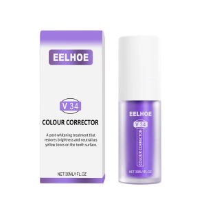 V34 Toothpaste Purple Color Corrector Toothpaste For Teeth White Brightening Tooth Care Toothpaste Reduce Yellowing 30ml