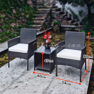 AIHome💕โซฟารับแขก โต๊ะรับแขกในสวน โต๊ะชุดหวายเทียมพลาสติก ทนแดดฝน รับน้ำหนักได้เยอะ