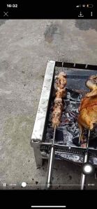 Máy nướng thịt tự động kèm xiên thẳng và xiên ba chạc