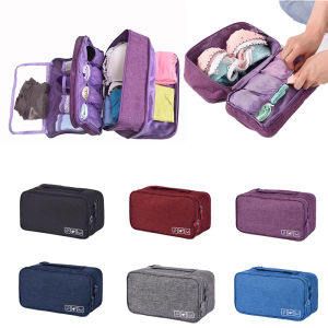 EverToner Bra Travel Case Lingerie Storage Organizer Bags Large Capacity Multiple Compartment Portable Waterproof Travel Underwear Pouch Packing Cubes Organizers Bag Travel Accessories for Women Men Girls