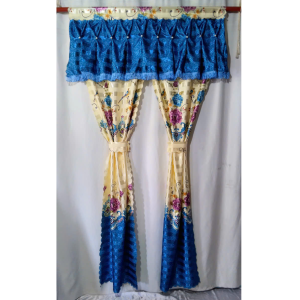 Rèm Cửa Thanh Ngọc Vải PHI BÓNG Xẻ Giữa May Dập Biên Shop Có Nhận May Theo Yêu Cầu