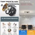 IGDL Nordic starry pendant light with ceiling fan modern luxury dining room lamp creative decorative table chandelier multi-mode hanging lighting copper motor fan lamps. 