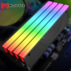 MOJOYCE 5V 3PIN ARGB DDR Heatsink Aura Sync Aluminum Alloy with Thermal Silicone Pad for DDR2 DDR3 DDR4 DDR5 Desktop Computer