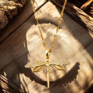 Hmeme Cá Tính Con Chuồn Chuồn Mặt Dây Chuyền Vòng Cổ Cho Phụ Nữ Thời Trang Cô Gái Xương Đòn Thép Không Gỉ Cổ Chuỗi Đảng Đồ Trang Sức Quà Tặng