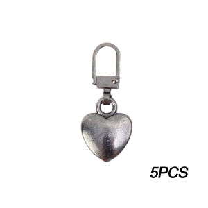 1/5 PCS Universal Heart Shape Zipper Pullers Detachable Replacement Metal Zipper Sliders Head Bags Clothing Zipper Repair