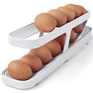 Automatic Scrolling Egg Rack Holder Storage Box Egg Basket Container Organizer