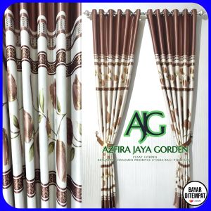 Gorden jendela blackout tebal motif bunga tulip kualitas premium prin mas beludru glosy murah