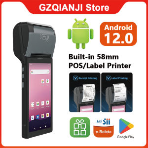 Handheld 4G Android 12 POS PDA Scan and print integrated smart terminal 58mm Receipt and label printing