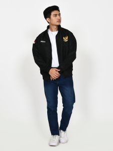 Asnh Jaket Timnas Garuda Indonesia Tahan Air Jahitan Rapih Oleh Professional  - Black