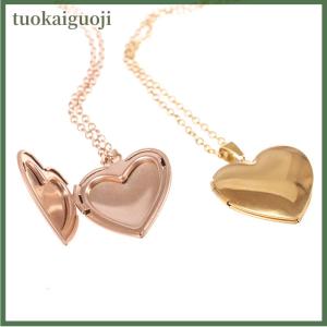 tuokaiguoji Love Heart Locket Pendants for Women Men Openable Photo Frame Picture Necklace