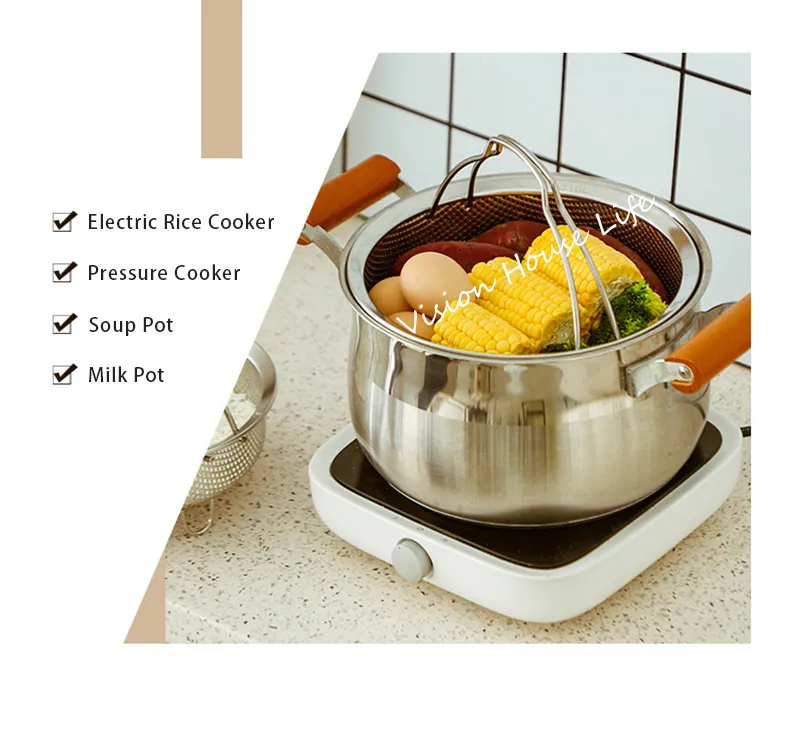 Multifunctional Stainless Steel Steamer Vegetable Washing Basket