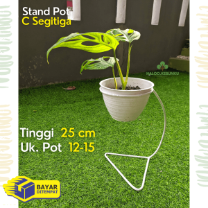 Rak Besi Pot Bunga tanaman Hias murah bentuk C Segitiga Lucu Stand Pot Kokoh