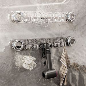 DEEPWHISPER Punch Free Suction Cup Hooks Waterproof Plastic Shower Towel Holder Multifunctional Removable Coat Hanger for Home