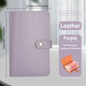 A6 100 Days Money Challenge PU Reusable Cash Envelope Organizer Large Capacity Savings Notebook