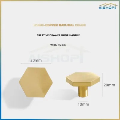 [SG Seller]Vintage Cupboard Door Knob Brass Wardrobe Pulls Brass Cabinet Handle Solid Brass Furniture Handles