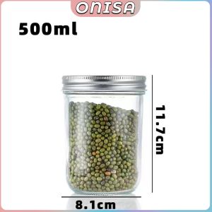 Onisa Sealed Glass Jar Kitchen Storage With Lid Pickle Bottle Jam Bottles 100ml-500ml