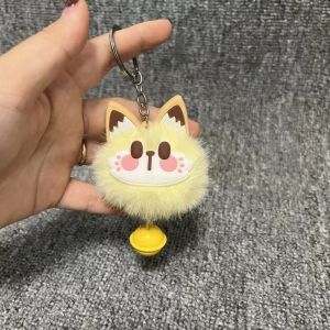 YADOU Cute Plush Lucky Cat Keychain with Bell Adorable Cartoon Pendant for Bag or Keys