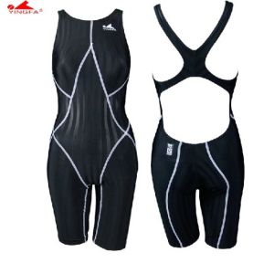 YINGFA FINA Approved Professional Competition Swimsuit Knee Length Waterproof Chlorine Resistant One Piece Swimwear Women Competitive Training Swimsuits