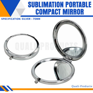 Quali-Products - Portable Mini Silver Mirror 2.4 Compact for Sublimation Gifts