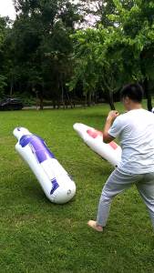 PVC In Stock Childrens Inflatable Wall Tumbler Soccer Training PVC Thickened Football Model Human Wall Boxing Post