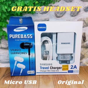Charger SAMSUNG ORIGINAL Micro USB Casan SAMSUNG Galaxy A10S A10 Galaxy A01 A01 Core Galaxy A6 A6 Plus A6+ J1 J2 PREM J3 J4 J5 J6 J7 J310 J510 GRAND PRIME A01 A02 A10 M10 M10S Fast Charging 2A 10 Watt Kompitabel Semua Tipe HP Android
