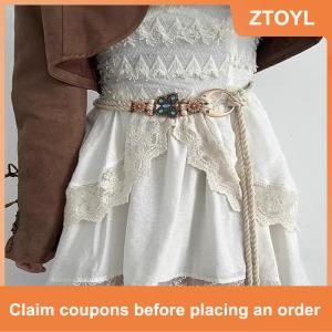 【ZTOYL】 Versatile Bohemian Y2K Womens Belt Vintage Ethnic Style Butterfly Handwoven Belt Womens Dress Decorative Waist Chain