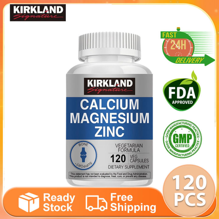 KIRKLAND Calcium Magnesium Zinc Supplement Supports Bone and Nerve ...