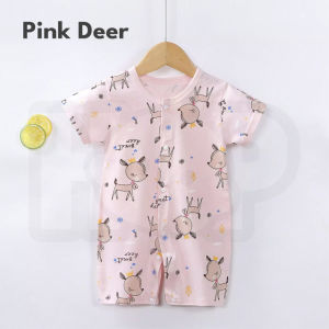 Baju Baby Newborn Romper Baby Girl One Piece Night Wear Baby Short Sleeve Romper Baby Boy Mid Button Jumpsuit Baju Bayi