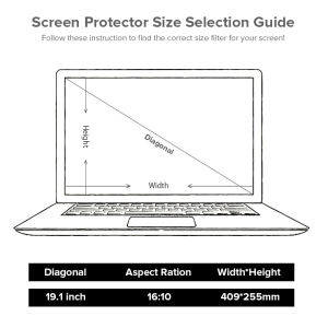 Llano Laptop Privacy Screen Protector Film HD Anti-reflective Glare / 30° Anti-peep Privacy Protection Screen Film for 12.5-24 Inch Laptop / PC Computer / Monitor