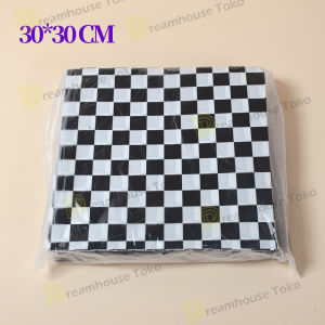 200Pcs 30×30mm Food Wrapper / Kertas Nasi Motif Grid / Kertas Burger
