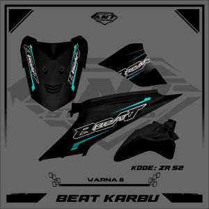 Striping Stiker Motor Beat Karbu 2008-2012 Semifull bahan TRANSPARAN bning desaign all new keren ZR 52