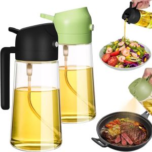 500ml 2 In1 Oil Spray Bottle Kitchen Barbecue Cooking Olive Oil Dispenser Oil Jar Baking Vinegar Soy Sauce Spray Container2026