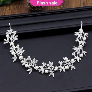 SHENHAO2🎀 Bờm tóc cô dâu pha lê ngọc trai uốn cong màu bạc Băng đô đám cưới phụ kiện tóc